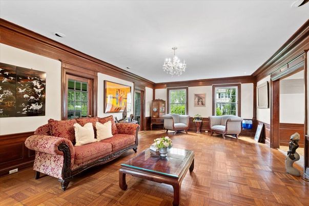 Chandelier, Interior, Living room, Wood Texture Flooring