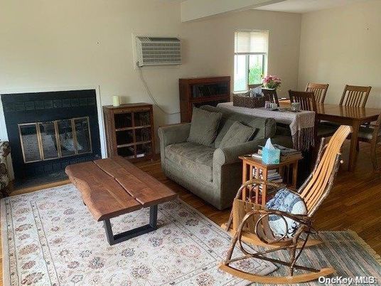 Dining room, Fireplace, Interior, Living room, Wood Texture Flooring