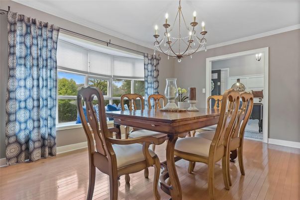 Chandelier, Dining room, Interior, Wood Texture Flooring