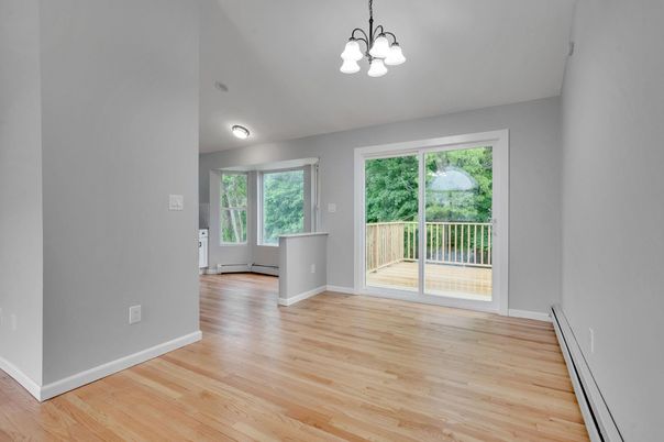 Chandelier, Empty room, Interior, Wood Texture Flooring
