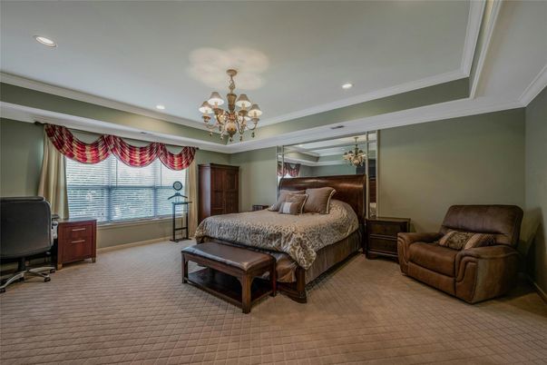 Bedroom, Chandelier, Interior, Recessed Lighting