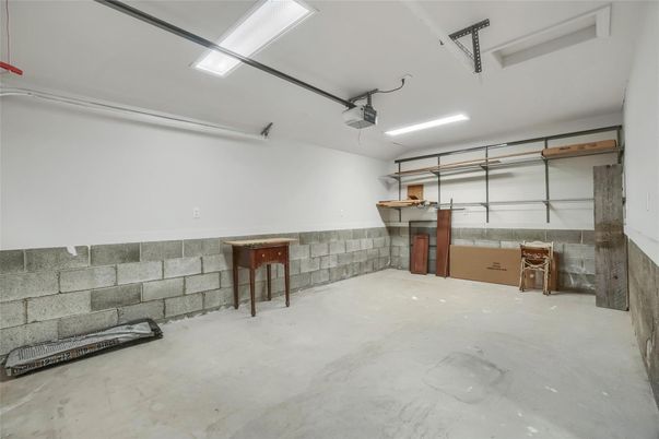 Garage, Interior, Recessed Lighting, Stone Walls