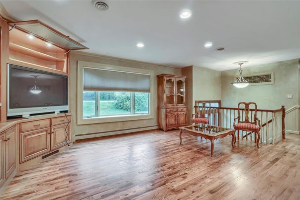 Dining room, Interior, Pendant Lights, Recessed Lighting, Wood Texture Flooring