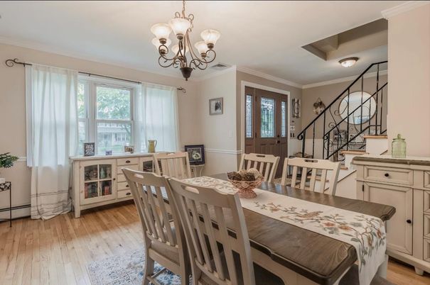 Chandelier, Dining room, Interior, Wood Texture Flooring