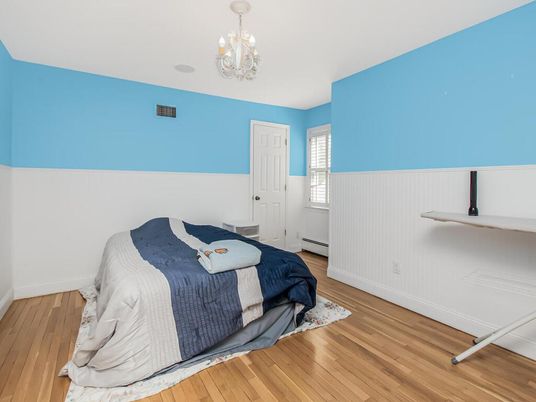 Bedroom, Chandelier, Interior, Wood Texture Flooring
