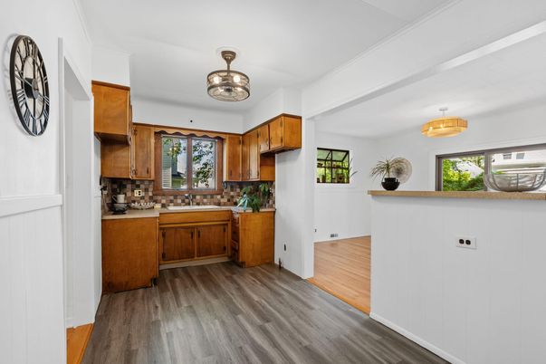 Interior, Kitchen, Wood Texture Flooring
