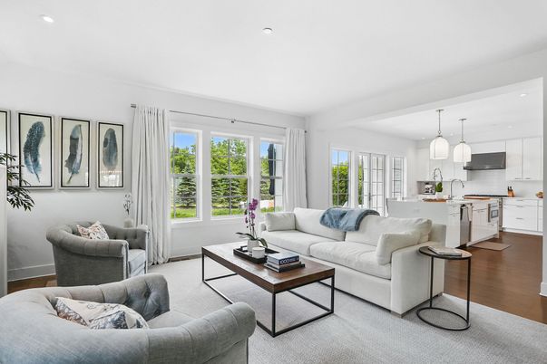 Interior, Kitchen, Living room, Pendant Lights, Recessed Lighting, Wood Texture Flooring