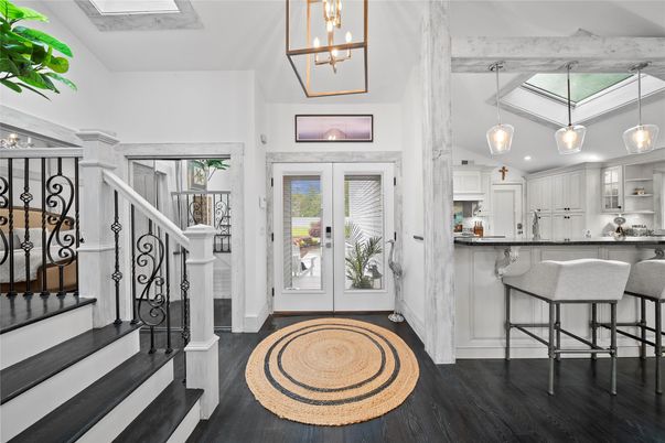 Interior, Kitchen, Pendant Lights, Wood Texture Flooring