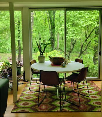 Dining room, Interior, Wood Texture Flooring