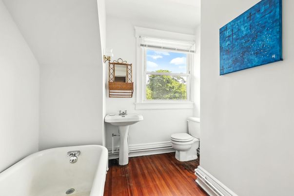 Bathroom, Free Standing Baths, Interior, Wood Texture Flooring