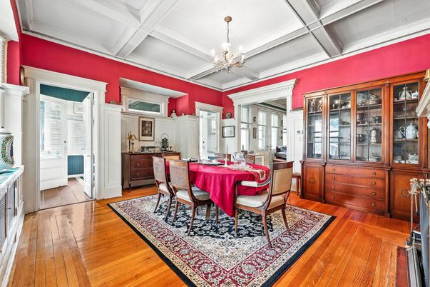 Chandelier, Dining room, Interior, Wood Texture Flooring