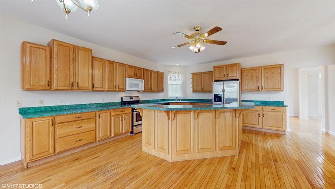Interior, Kitchen, Recessed Lighting, Wood Texture Flooring