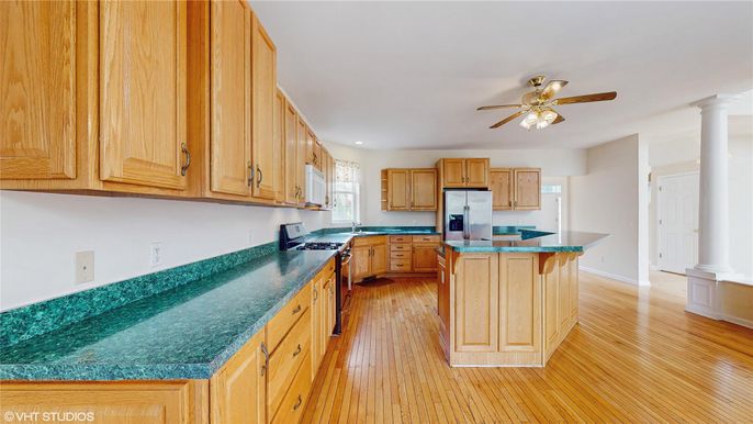 Interior, Kitchen, Recessed Lighting, Wood Texture Flooring
