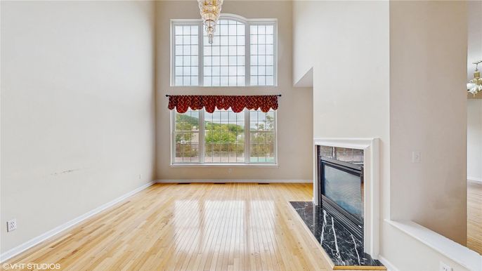 Empty room, Fireplace, Interior, Wood Texture Flooring