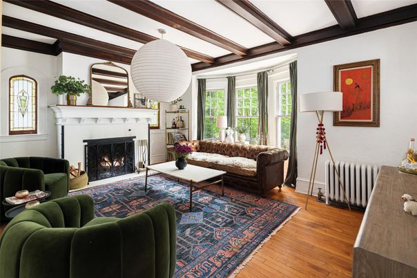 Fireplace, Interior, Living room, Wooden Beams, Wood Texture Flooring
