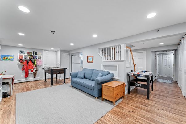 Game Room, Interior, Recessed Lighting, Wood Texture Flooring