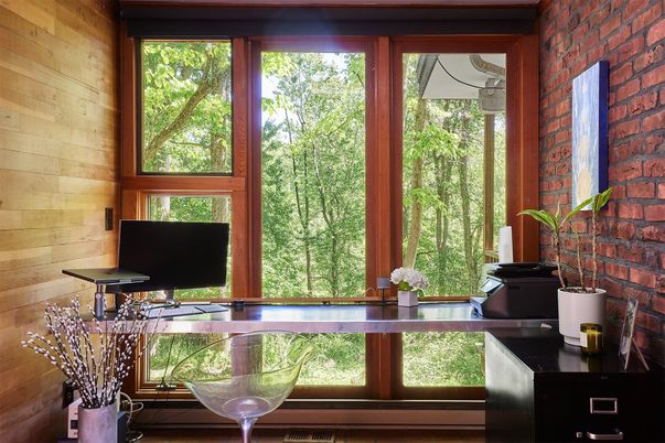 Home Office, Interior, Stone Walls, Wooden Walls