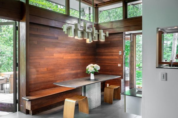 Dining room, Interior, Wooden Walls
