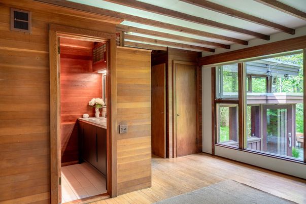 Empty room, Interior, Sauna Room, Wooden Beams