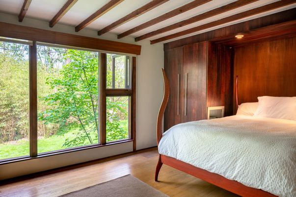 Bedroom, Interior, Wooden Beams, Wood Texture Flooring