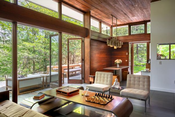 Interior, Living room, Pendant Lights, Sun Room, Wooden Ceilings, Wooden Walls