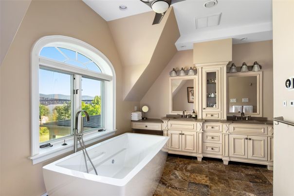 Bathroom, Dual Sink Vanities, Free Standing Baths, Interior, Recessed Lighting