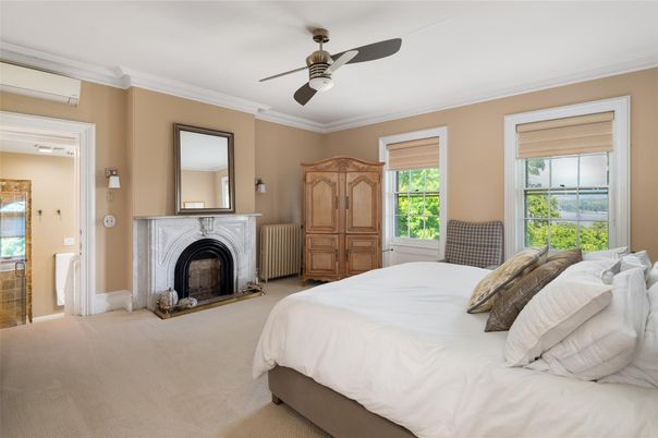 Bedroom, Fireplace, Interior