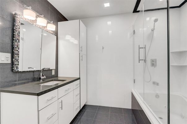 Bathroom, Dual Sink Vanities, Glass Shower, Interior