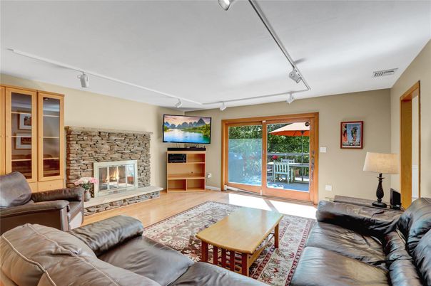 Fireplace, Interior, Living room, Stone Walls, Wood Texture Flooring