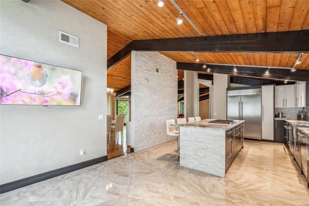 Interior, Kitchen, Stainless Steel Appliances, Wooden Ceilings
