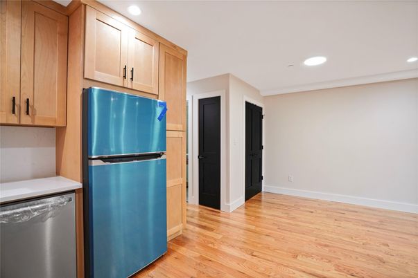 Interior, Kitchen, Recessed Lighting, Wood Texture Flooring