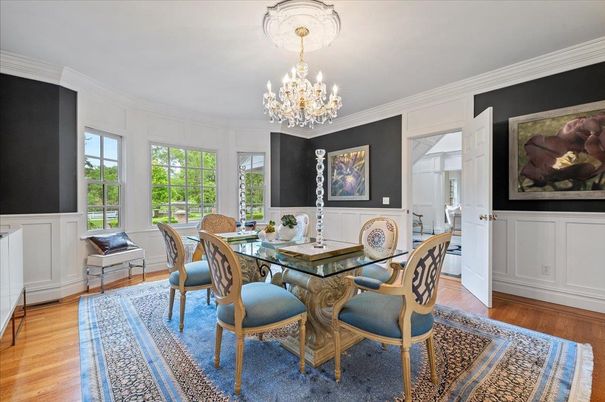 Chandelier, Dining room, Interior, Wood Texture Flooring