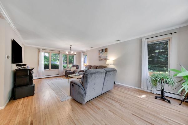 Interior, Living room, Pendant Lights, Wood Texture Flooring