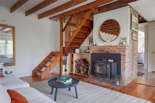 Fireplace, Interior, Wooden Beams, Wood Texture Flooring