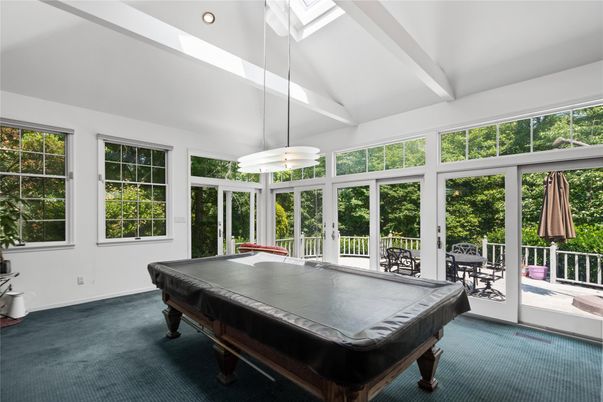 Billiard Table, Game Room, Interior, Pendant Lights, Recessed Lighting, Sun Room