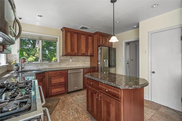 Interior, Kitchen, Pendant Lights, Recessed Lighting, Stainless Steel Appliances
