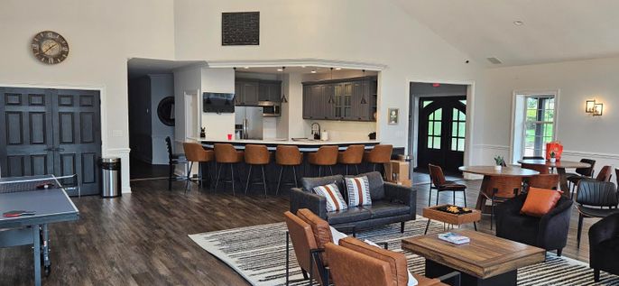 Dining room, Interior, Kitchen, Living room, Recessed Lighting, Wood Texture Flooring