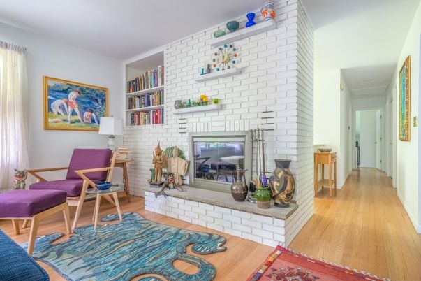 Fireplace, Interior, Stone Walls, Wood Texture Flooring