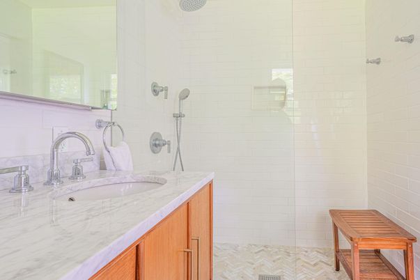 Bathroom, Dual Sink Vanities, Glass Shower, Interior