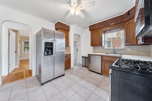 Interior, Kitchen, Stainless Steel Appliances, Wood Texture Flooring