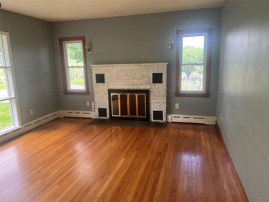 Empty room, Fireplace, Interior, Wood Texture Flooring