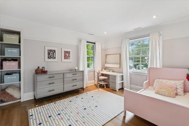 Bedroom, Home Office, Interior, Recessed Lighting, Wood Texture Flooring