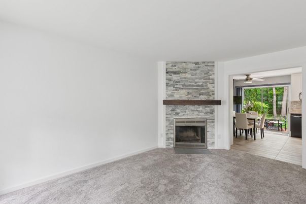 Dining room, Fireplace, Interior, Stone Walls