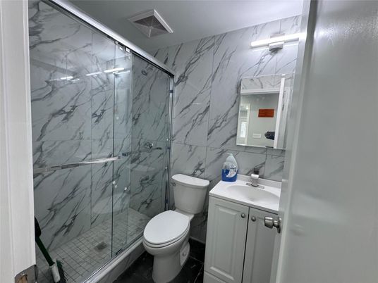 Bathroom, Glass Shower, Interior, Marble Walls