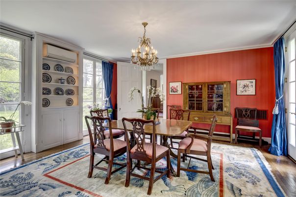 Chandelier, Dining room, Interior, Wood Texture Flooring