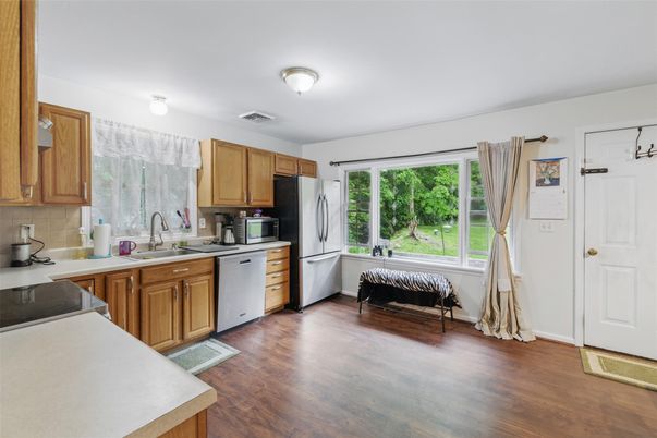 Interior, Kitchen, Wood Texture Flooring