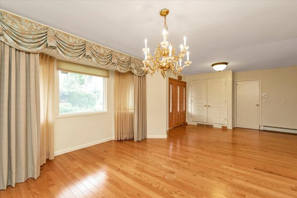 Chandelier, Empty room, Interior, Wood Texture Flooring