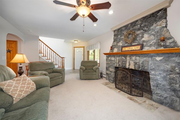 Fireplace, Interior, Living room, Recessed Lighting
