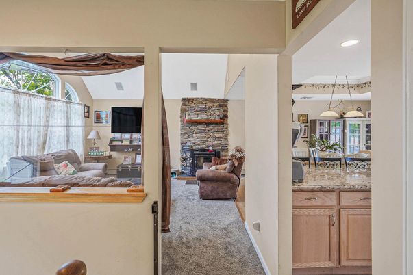 Fireplace, Interior, Living room, Pendant Lights, Recessed Lighting