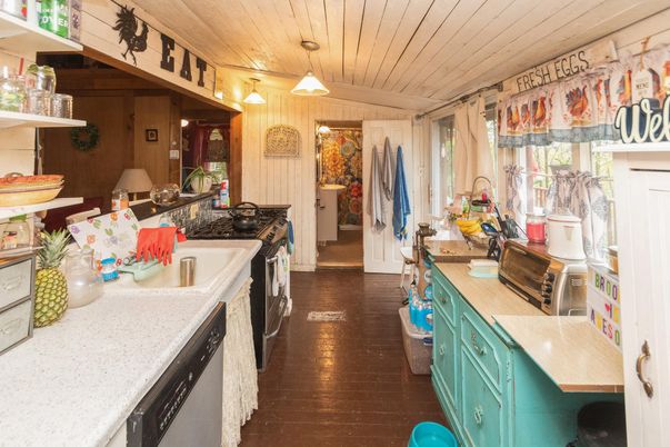 Interior, Kitchen, Wooden Ceilings, Wood Texture Flooring, Wooden Walls
